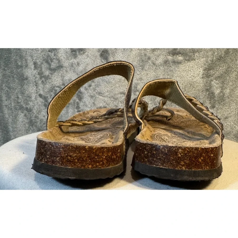 boho braided sandals brown earthy comfort slides festival y2k sandals artisan
